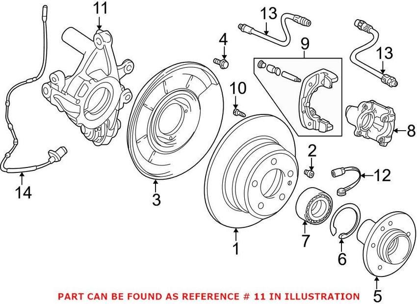 BMW Wheel Bearing Housing - Rear Driver Side 33321090747